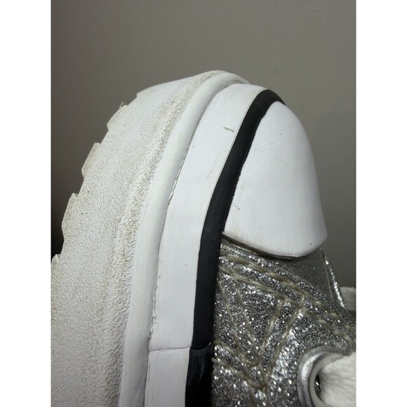 Chuck Taylor All Star Lugged Lift Platform Silver Glitter Youth Size 3 Side Zip - Picture 15 of 15